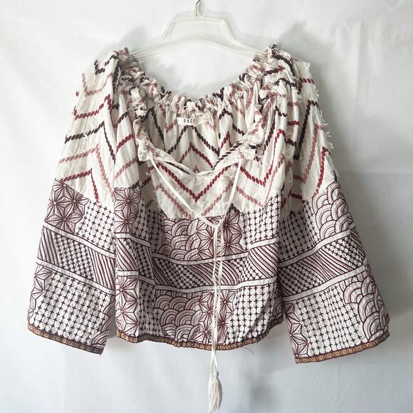 BNCI Womens Top Medium Floral Embroidered Fairy Boho Cottagecore Flared Sleeves - Picture 2 of 13